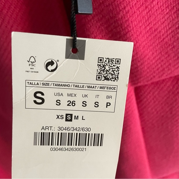 ZARA FUCHSIA PINK WOOL BLEND DOUBLE-BREASTED COAT SIZE S - Picture 11 of 13